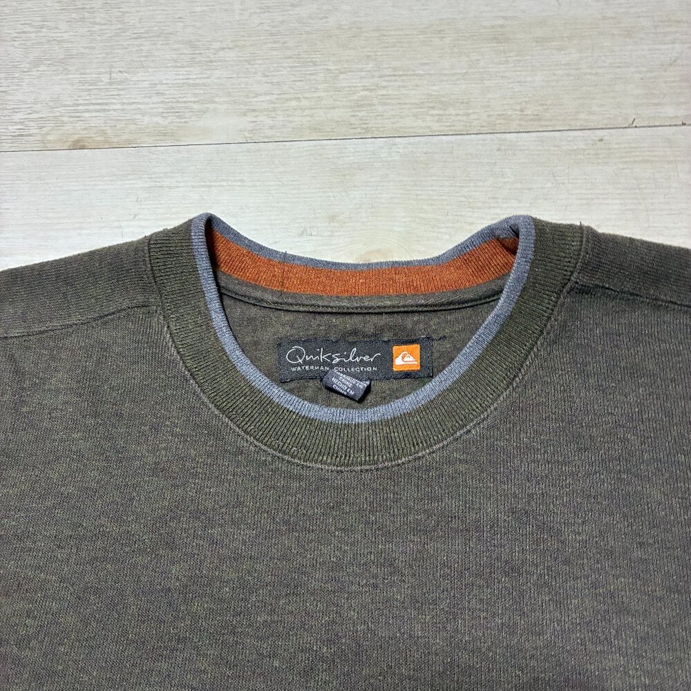 QuikSilver Waterman Collection Men's Crew Neck Sweatshirt Olive Green Size XXL - Picture 3 of 5